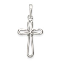 Sterling Silver Polished Cross Pendant view 1