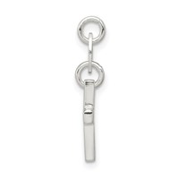 Sterling Silver & CZ Polished Cross Charm view 2