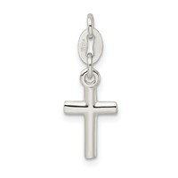 Sterling Silver Polished Cross Charm view 4