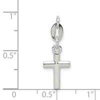 Sterling Silver Polished Cross Charm view 3