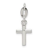 Sterling Silver Polished Cross Charm view 1