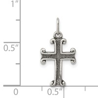 Sterling Silver Antiqued Cross Charm view 3