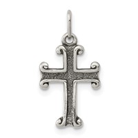 Sterling Silver Antiqued Cross Charm view 1
