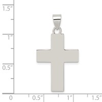 Sterling Silver Rhodium-plated Polished Lords Prayer Cross Pendant view 4