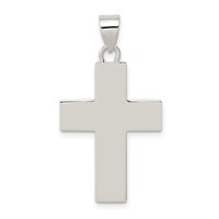 Sterling Silver Rhodium-plated Polished Lords Prayer Cross Pendant view 1