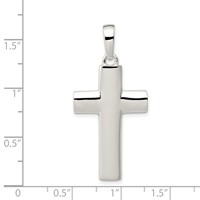 Sterling Silver Polished Cross Pendant view 3