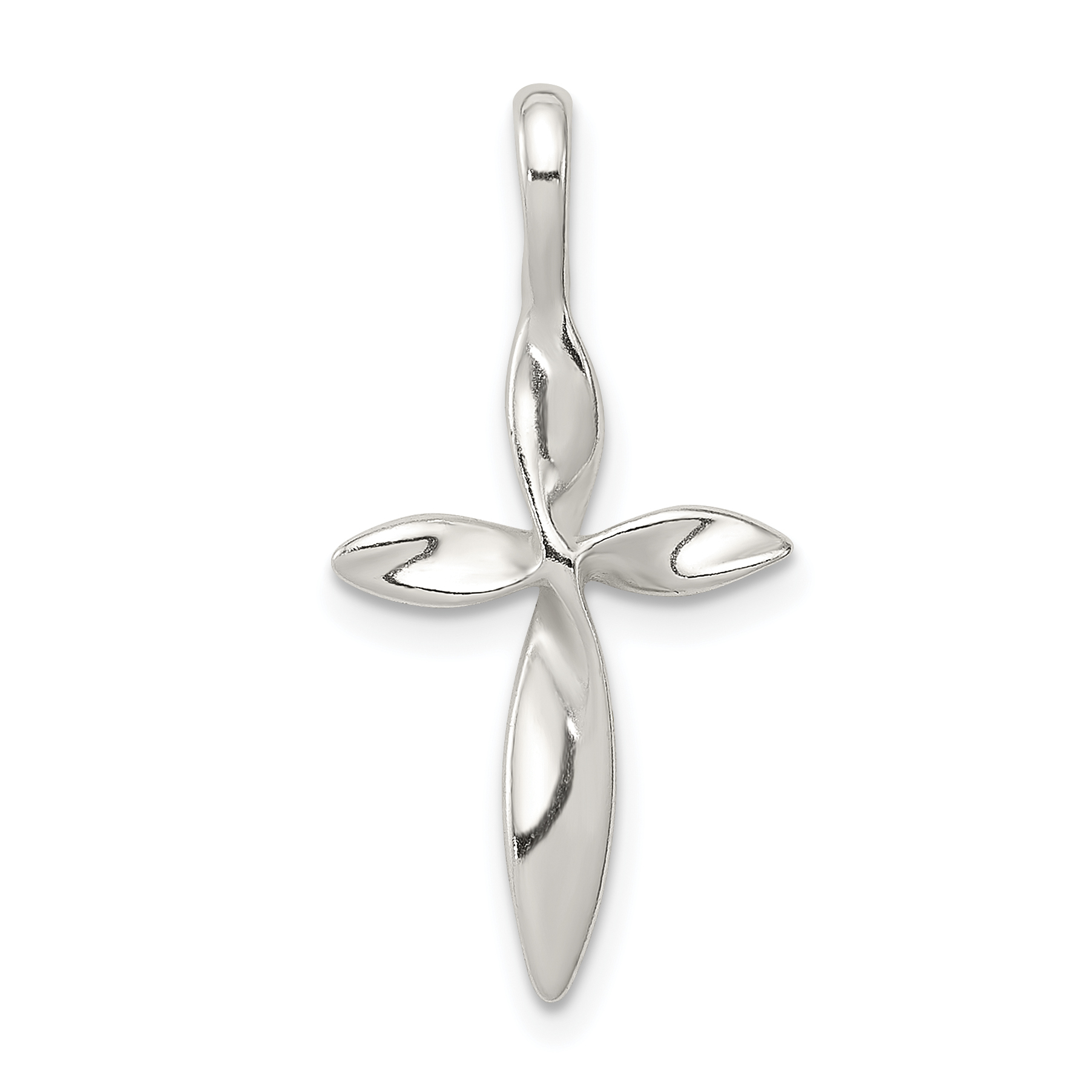 Sterling Silver Twisted Cross Pendant (QC6664)