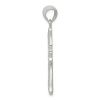 Sterling Silver Rhodium-plated Polished Filigree Cross Pendant view 2