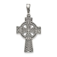 Sterling Silver Antiqued Celtic Cross Pendant view 1