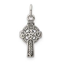 Sterling Silver Antiqued Celtic Cross Charm view 1