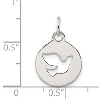 Sterling Silver Circle Charm with Dove view 3