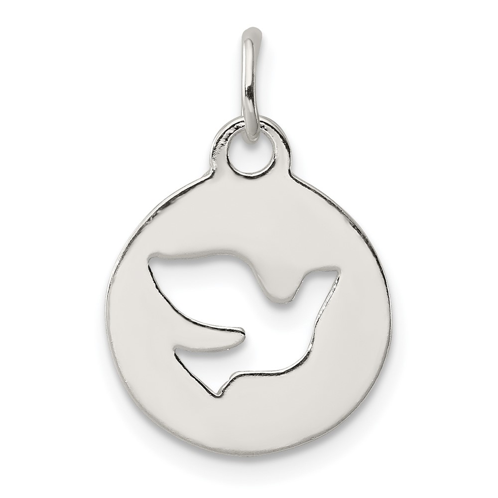 Sterling Silver Circle Charm with Dove