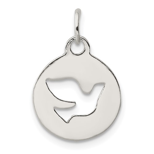 Sterling Silver Circle Charm with Dove