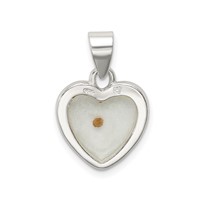 Sterling Silver Rhodium-plated Enameled Mustard Seed Heart Pendant view 4