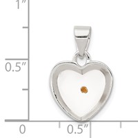 Sterling Silver Rhodium-plated Enameled Mustard Seed Heart Pendant view 3
