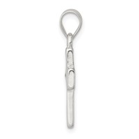 Sterling Silver Rhodium-plated Enameled Mustard Seed Cross Pendant view 2