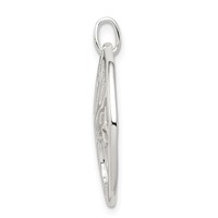Sterling Silver Polished Tree of Life Oval Charm view 2