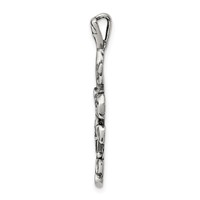 Sterling Silver Antiqued Flowered Cross Pendant view 2