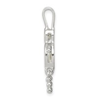 Sterling Silver Rhodium-plated CZ & April Glass Boy Pendant view 2