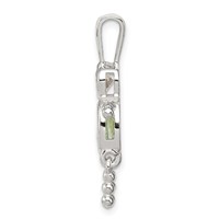 Sterling Silver Rhodium-plated CZ & August Glass Boy Pendant view 2