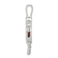 Sterling Silver Rhodium-plated CZ & January Glass Boy Pendant view 2