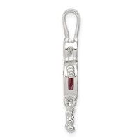 Sterling Silver Rhodium-plated CZ & June Glass Boy Pendant view 2