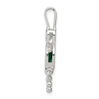 Sterling Silver Rhodium-plated CZ & May Glass Boy Pendant view 2