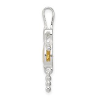 Sterling Silver Rhodium-plated CZ & November Glass Boy Pendant view 2