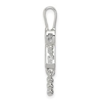 Sterling Silver Rhodium-plated CZ & April Glass Girl Pendant view 2