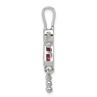 Sterling Silver Rhodium-plated CZ & June Glass Girl Pendant view 2