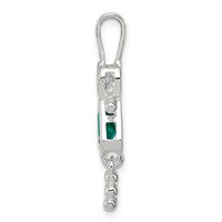 Sterling Silver Rhodium-plated CZ & May Glass Girl Pendant view 2