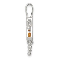 Sterling Silver Rhodium-plated CZ & November Glass Girl Pendant view 2