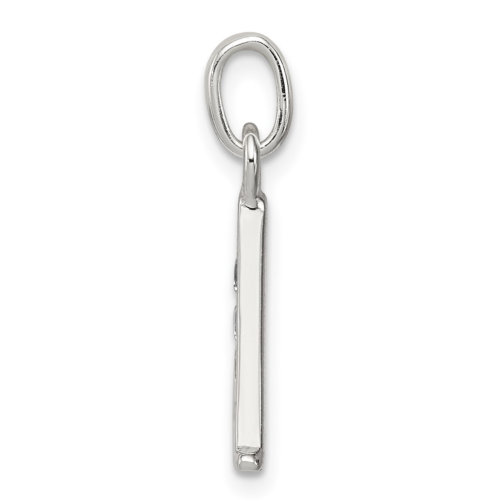 Sterling Silver White CZ Letter A Initial Pendant (QC6716A)