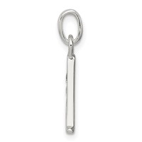 Sterling Silver White CZ Letter a Initial Pendant view 2