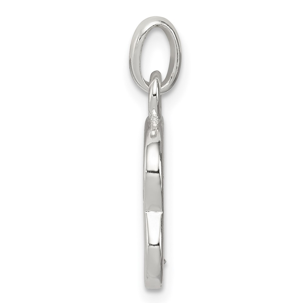 Sterling Silver White CZ Letter B Initial Pendant (QC6716B)