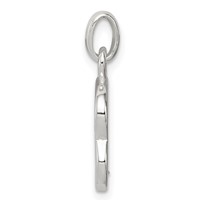 Sterling Silver White CZ Letter B Initial Pendant view 2