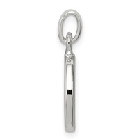 Sterling Silver White CZ Letter D Initial Pendant view 2
