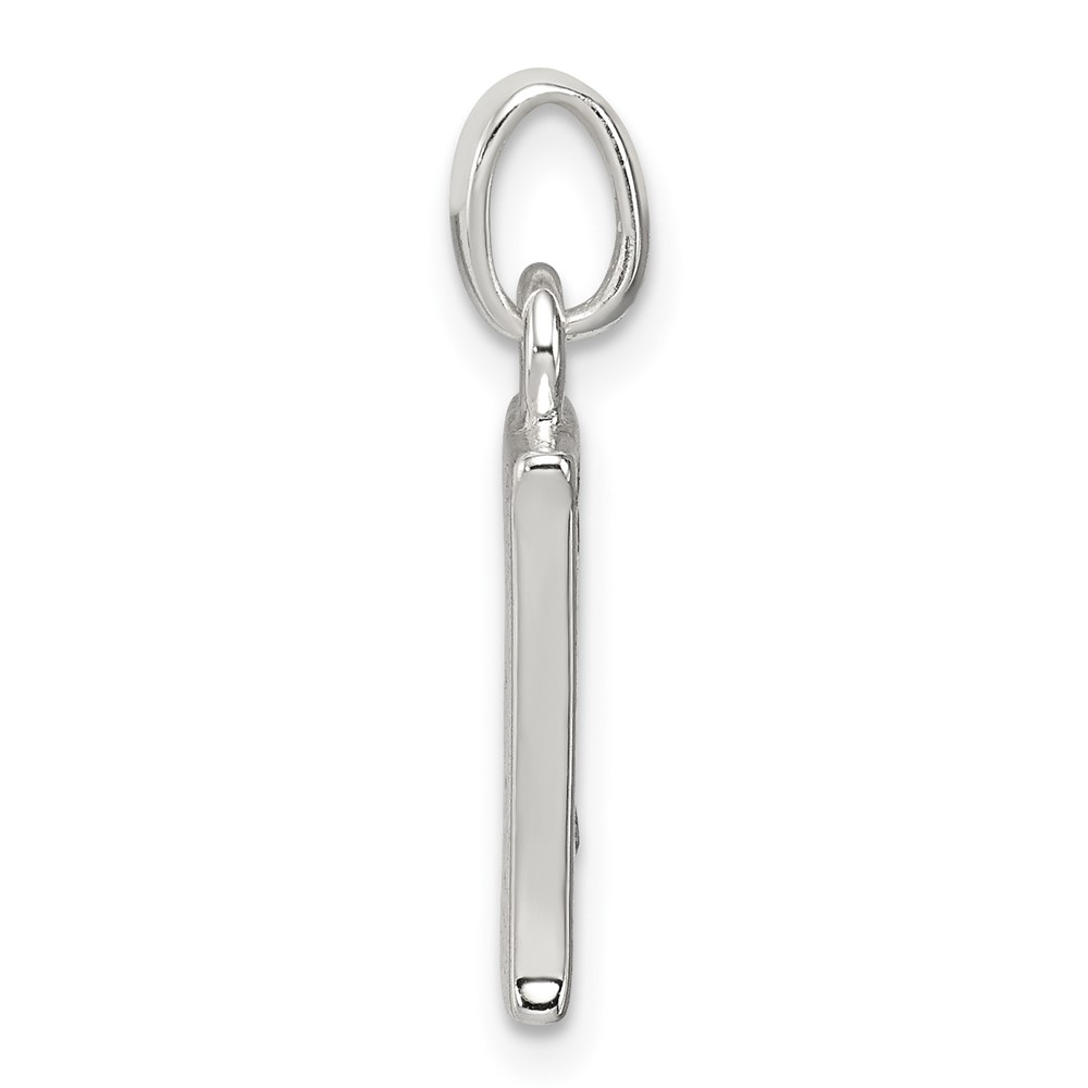 Sterling Silver White CZ Letter E Initial Pendant (QC6716E)
