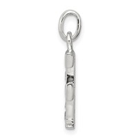 Sterling Silver White CZ Letter F Initial Pendant view 2