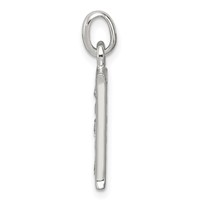 Sterling Silver White CZ Letter H Initial Pendant view 2