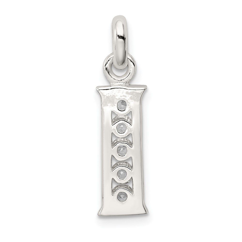 Sterling Silver White CZ Letter I Initial Pendant (QC6716I)
