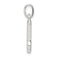 Sterling Silver White CZ Letter J Initial Pendant view 2