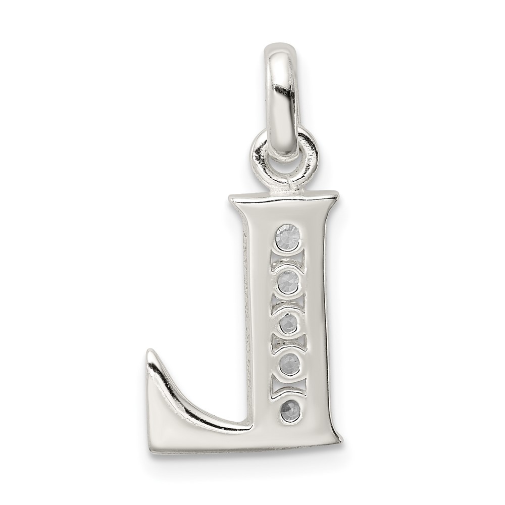 Sterling Silver White CZ Letter L Initial Pendant (QC6716L)