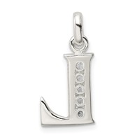 Sterling Silver White CZ Letter L Initial Pendant view 3