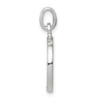 Sterling Silver White CZ Letter O Initial Pendant view 2