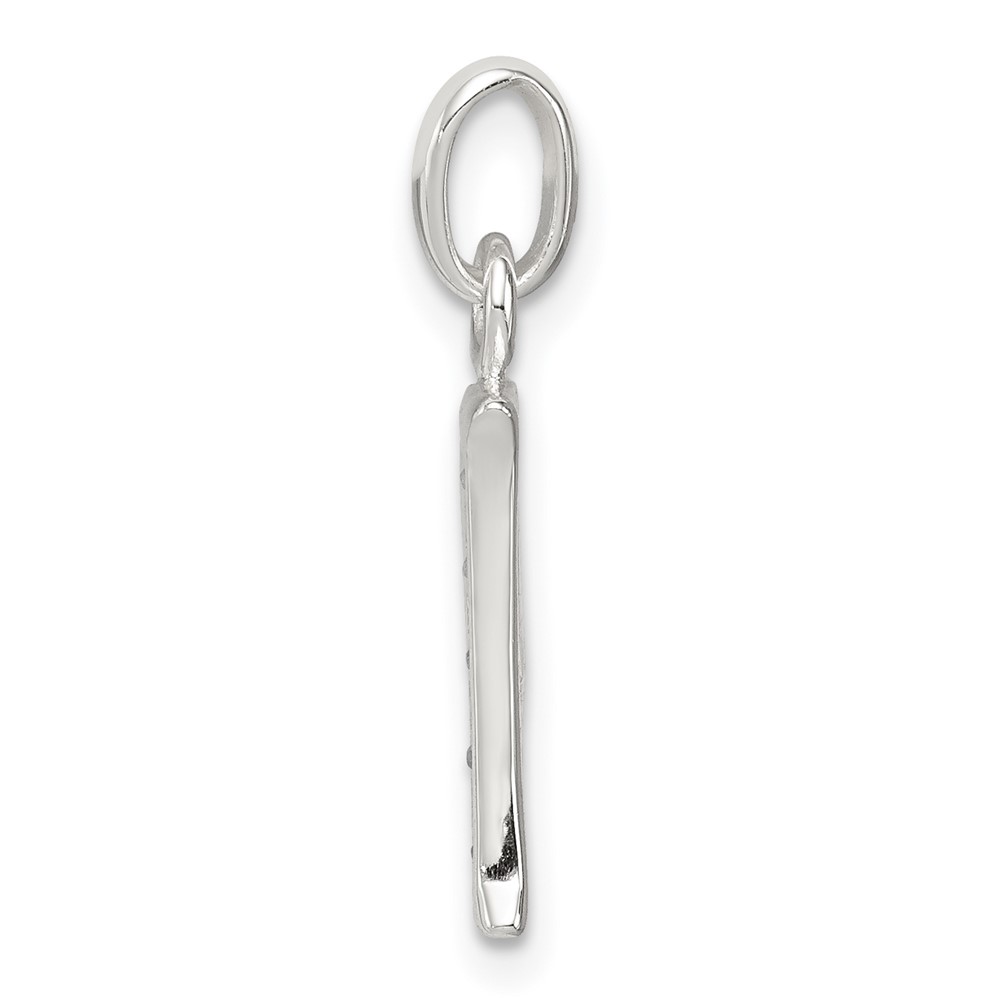 Sterling Silver White CZ Letter P Initial Pendant (QC6716P)