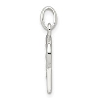 Sterling Silver White CZ Letter R Initial Pendant view 2