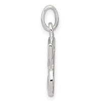 Sterling Silver White CZ Letter S Initial Pendant view 2