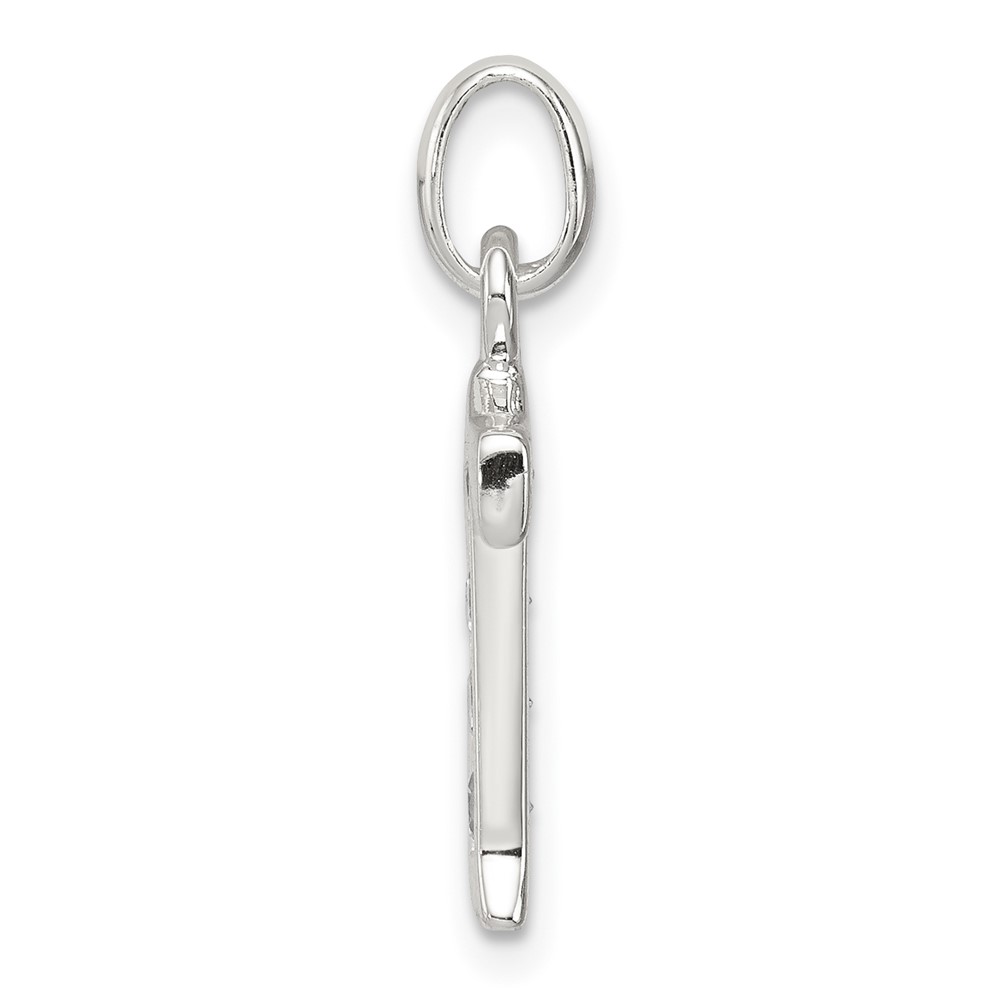 Sterling Silver White CZ Letter T Initial Pendant (QC6716T)