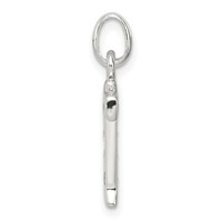 Sterling Silver White CZ Letter T Initial Pendant view 2